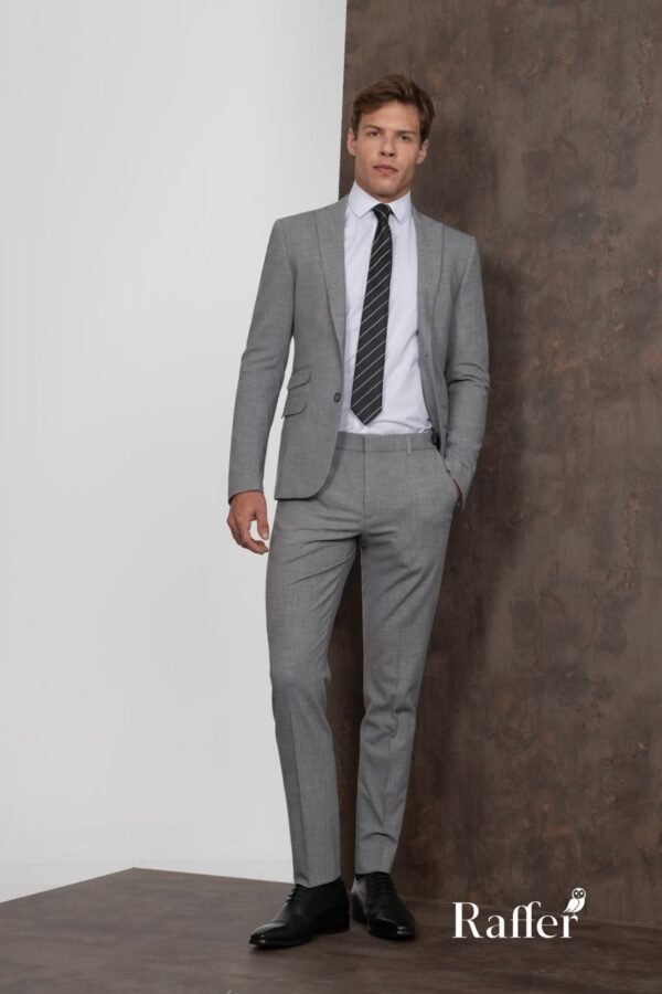 Terno Raffer Slim Fit Cinza Médio