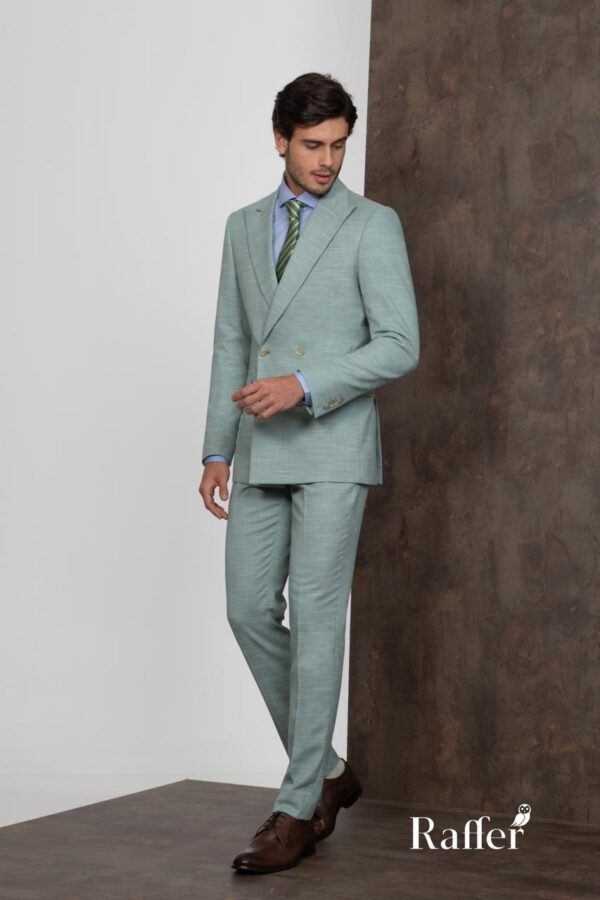 Terno Raffer Slim Fit Verde Menta – Duplo Abotoamento