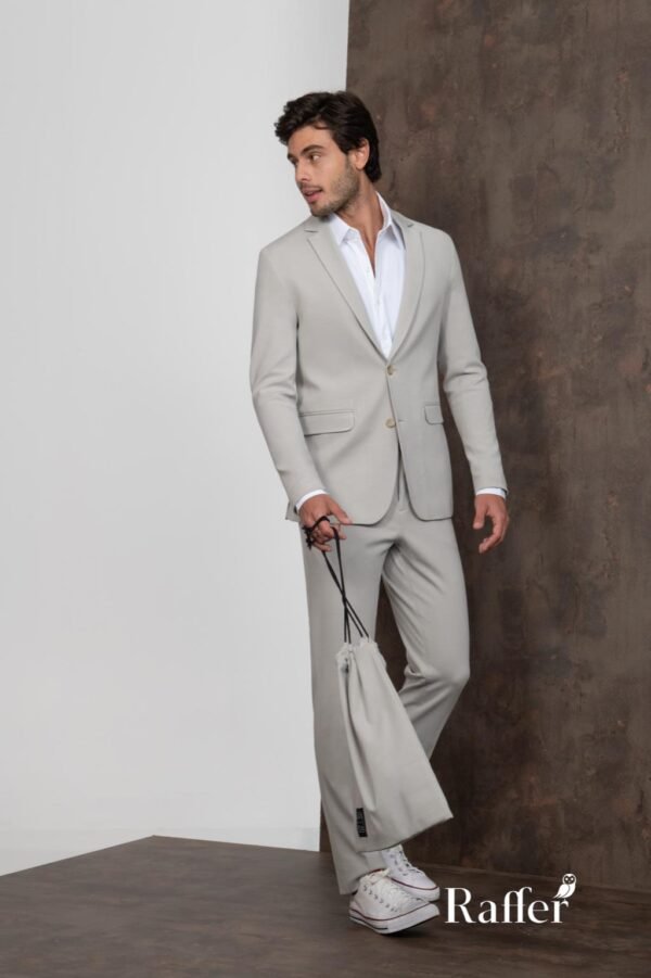 Terno Raffer Slim Fit Cinza Claro